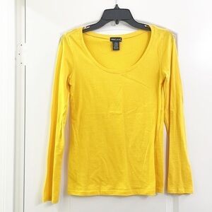 Wet Seal golden yellow long sleeve scoop neck shirt